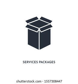 services packages icon. simple element illustration. isolated trendy filled services packages icon on white background. can be used for web, mobile, ui.