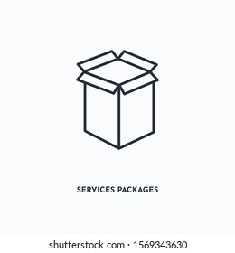 Services packages outline icon. Simple linear element illustration. Isolated line Services packages icon on white background. Thin stroke sign can be used for web, mobile and UI.