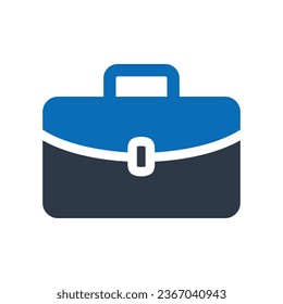 Icono azul plano de la cartera de servicios Isolación en la ilustración del vector de fondo blanco | Iconos de Seo