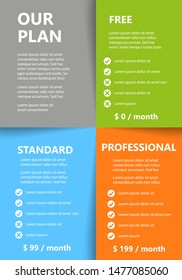 Services and Products offer template with three product variation - Vector