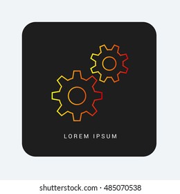 Services Red & Orange gradient attractive line thin icon / logo design