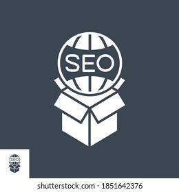 Services Related Vector Glyph Icon. Isolated on Black Background. Vector Illustration.