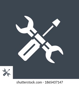 Services Related Vector Glyph Icon. Isolated on Black Background. Vector Illustration.