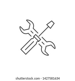 Services Related Vector Thin Line Icon. Isolated on White Background. Editable Stroke. Vector Illustration.