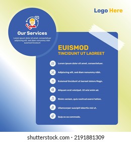 Plantilla de diseño de infografía de tipos de servicios.
