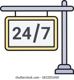 services vector flat color icon 