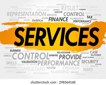 SERVICES word cloud, business concept