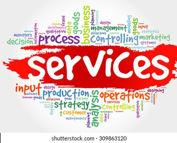 SERVICES word cloud, business concept