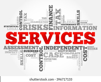 SERVICES word cloud, business concept