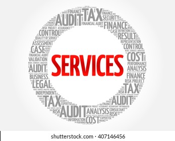 SERVICES word cloud, business concept