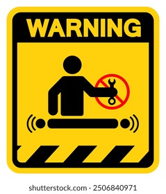 Servicing Moving Or Energized Equipment Warning Sign, Vector Illustration, Isolate On White Background Label. EPS10