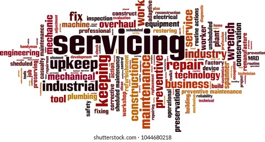 Servicing word cloud concept. Vector illustration