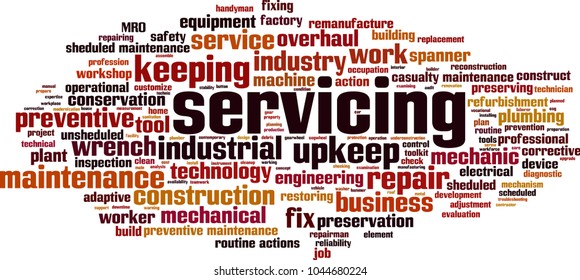 Servicing word cloud concept. Vector illustration