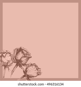 serviette with hand drawing roses