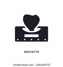serviette isolated icon. simple element illustration from cleaning concept icons. serviette editable logo sign symbol design on white background. can be use for web and mobile
