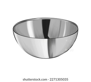 Serving bowl for food from multicolored paints. Splash of watercolor, colored drawing, realistic. Vector illustration of paints