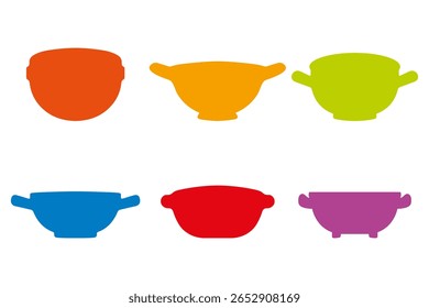 Serving Bowl Icon Set Design