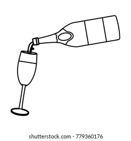 serving champagne on cup