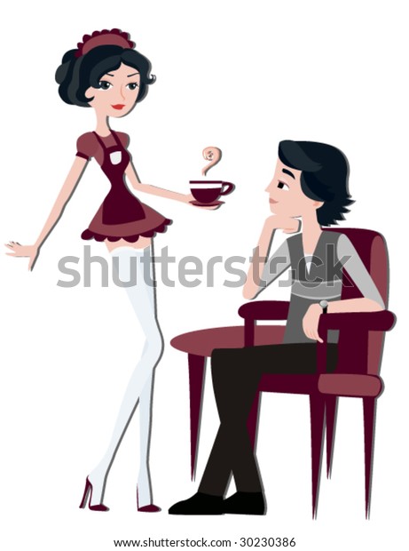 Serving Coffee Vector Stock Vector (Royalty Free) 30230386