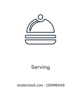 Serving concept line icon. Linear Serving concept outline symbol design. This simple element illustration can be used for web and mobile UI/UX.