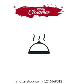Serving dish, christmas meal vector icon