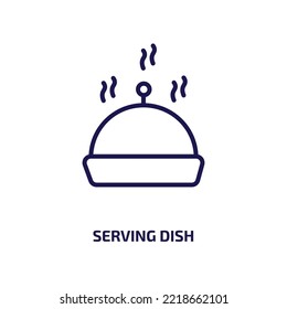 serving dish icon from food collection. Thin linear serving dish, dish, table outline icon isolated on white background. Line vector serving dish sign, symbol for web and mobile