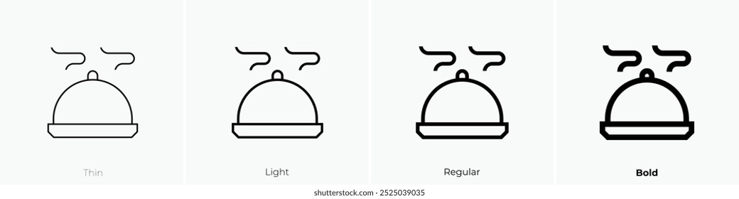 Servierform-Symbol. Dünnes, helles Design im regulären und kühlen Stil, einzeln auf weißem Hintergrund