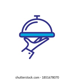 serving dish icon, vector, color style design 