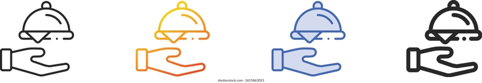 serving dish icon.Thin Linear, Gradient, Blue Stroke and bold Style Design Isolated On White Background
