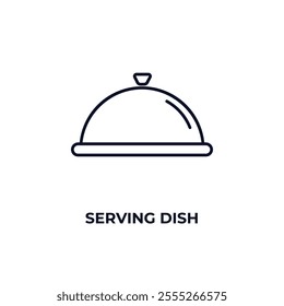 serving dish  outline icon. Linear vector from food concept. Thin line serving dish  icon isolated on white background