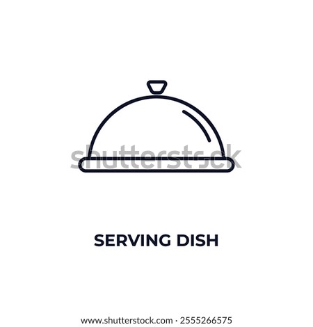 serving dish  outline icon. Linear vector from food concept. Thin line serving dish  icon isolated on white background