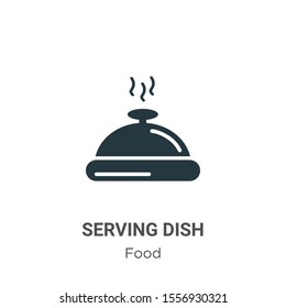 Serving dish vector icon on white background. Flat vector serving dish icon symbol sign from modern food collection for mobile concept and web apps design.