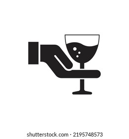 Serving Drink Icon Design. Bar Service Icon. High Quality, Reputation, Feedback. Restaurant, Cafe Or Bar Star Rating. Cocktail Party And Drinking Establishment Concept. Isolated Vector Illustration.