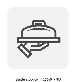 Serving food icon design, black and outline.
