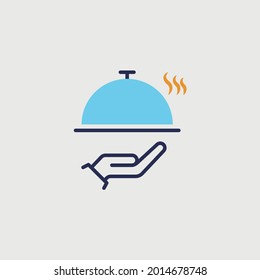 serving food icon vector chef dish service