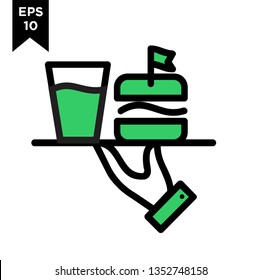 Serving food outline icon. linear style sign for mobile concept and web design. food simple line vector icon. Symbol, logo illustration. Pixel perfect vector graphics