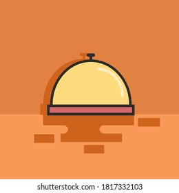 Serving food symbol, logo illustration. Editable stroke. Pixel perfect graphics , Flat Cartoon Style Suitable for Web Landing Pages, Banners, Stickers, Backgrounds. vector illustration.