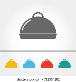 Serving Food Tray with Lid Single Icon Vector Illustration