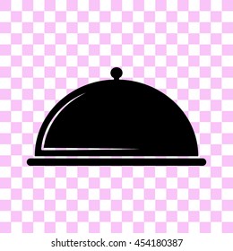 serving food vector icon - black illustration