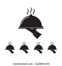 Serving food vector icon illustration sign
