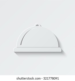 serving food vector icon - paper illustration