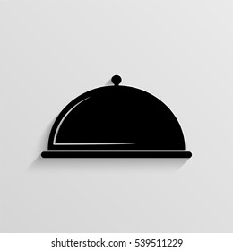 Serving food vector icon with  shadow