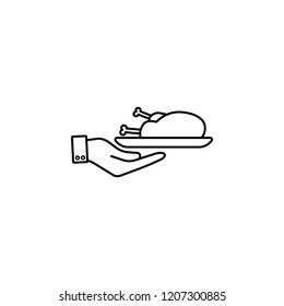 Serving frying chicken icon suitable for info graphics, websites and print media and interfaces. Line vector icon.