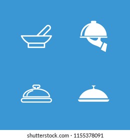 Serving icon. collection of 4 serving filled and outline icons such as bowl. editable serving icons for web and mobile.