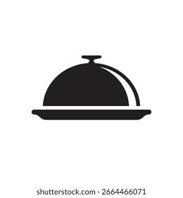 Serving icon dish restaurant covered food template