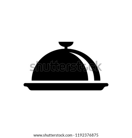 Serving icon. Dish icon. Restaurant icon. Covered food isolated on white background. Restaurant cloche sketch icon for infographic, website or app.