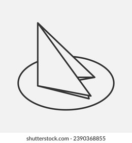 Serving napkin line illustration. Vector