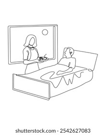 Servindo uma ilustração da arte vetorial do paciente, servindo uma arte vetorial do paciente.