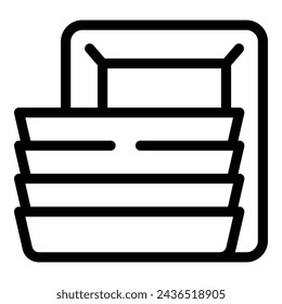 Serving plates icon outline vector. Dinning vessels. Culinary kitchen utensils