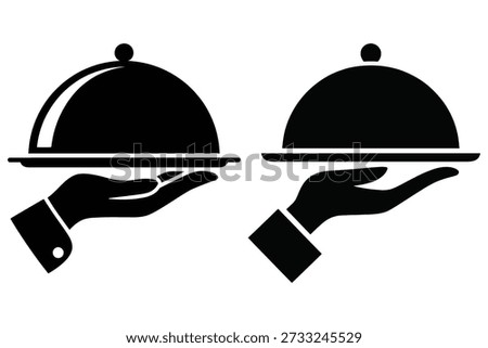 Serving platter with dome held by hand cloche food